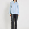 Chemise bleu ciel femme oversize coton twill chevron – Chemise Karla bleu ciel
