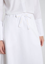 Vue arrière jupe Lavande blanc optique passepoils dos molleton confortable élégant casual
