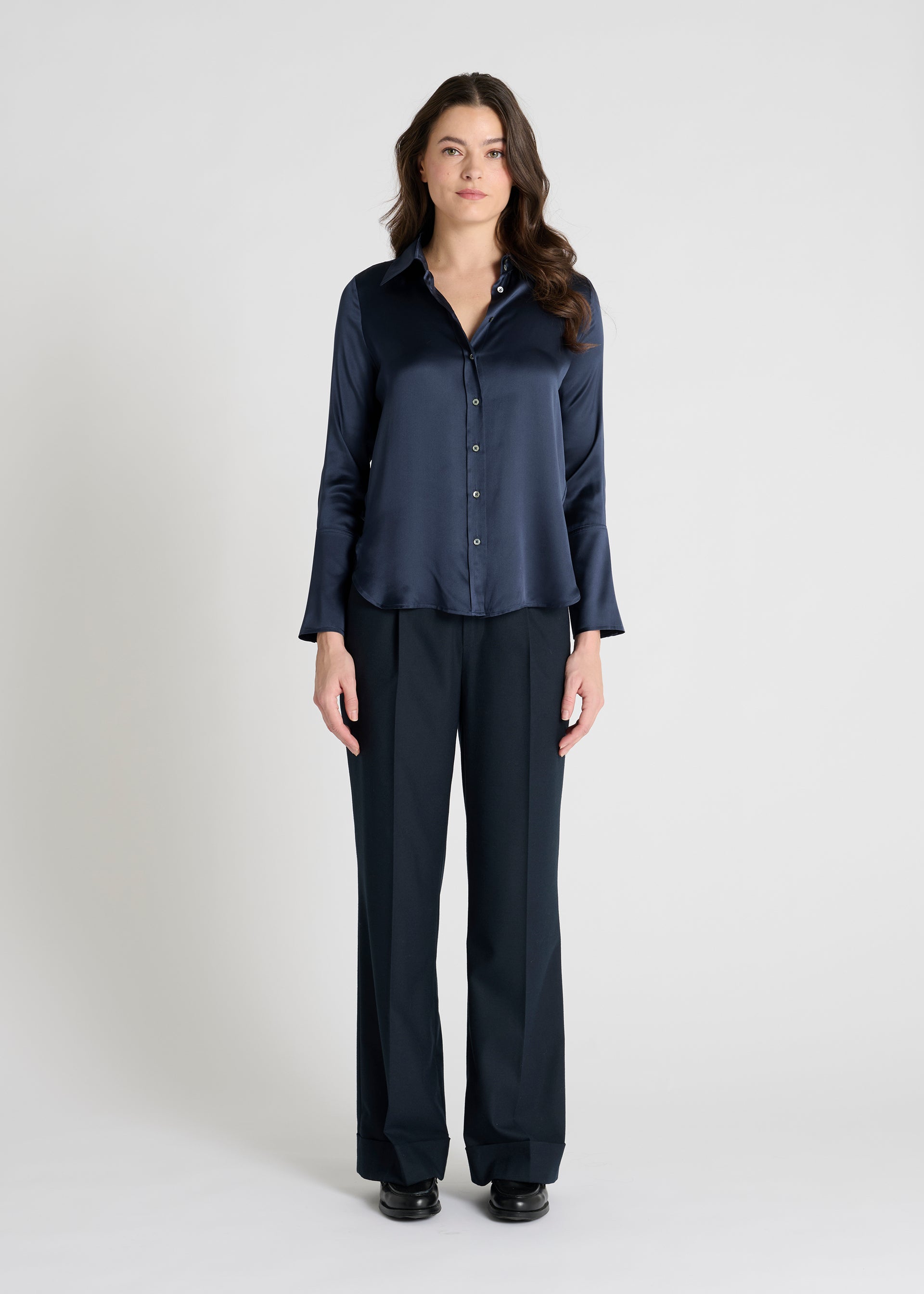Chemisier Brillant Bleu Nuit Eva Kayan - Taille 40, Neuf Avec Étiquette (Prix D'Origine 119€)