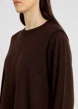 Pull Oleg marron en laine mérinos italienne – silhouette décontractée chic, pull merinos femme
