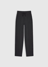 Pantalon molleton femme anthracite – Philip, ceinture bord-côte à liens, poches à l'italienne
