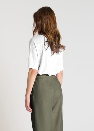 Jogging carotte femme kaki - Pantalon molleton Palamede confortable, taille élastique liens, style soigné casual
