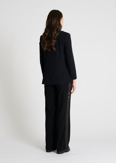Blazer col satin Paolina S - Noir