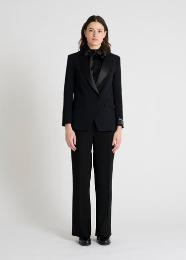 Blazer col satin Paolina S - Noir