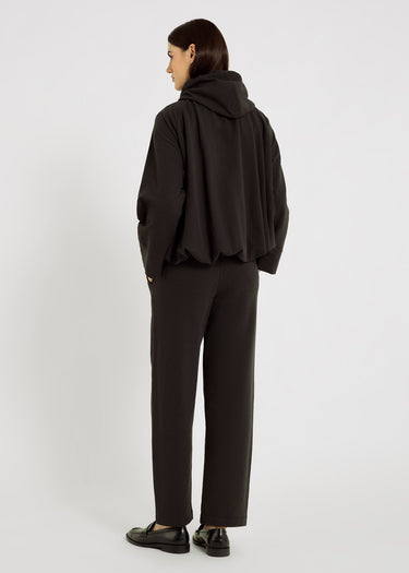 Pantalon femme en molleton anthracite – Philip, jambes larges oversize, tenue décontractée chic
