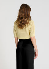 Pantalon noir jambe évasée en Tencel, pantalon élégant femme, finition nette et équilibrée
