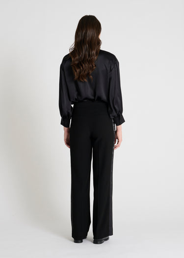 Pantalon bande satin Raul S - Noir