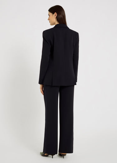 Pantalon bleu marine femme taille haute – Raul S, ensemble tailleur chic, tenue soirée élégante
