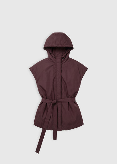 Doudoune kimono bordeaux femme, tissu technique léger, fermeture zip cachée – Susan
