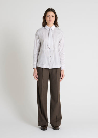Chemise avec cravate Sakarig - Grège