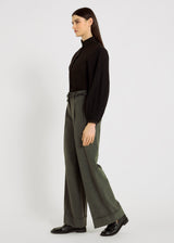 Pantalon tailleur gris anthracite femme, pli devant structuré, poches passepoilées – Samuel
