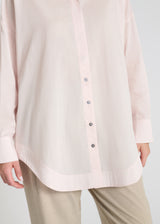 Chemise femme chic rose en voile coton léger, coupe droite moderne raffinée - Vani
