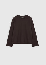 Pull oversize femme marron chocolat – molleton stretch doux, broderie logo – Wapinson
